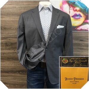 HICKEY FREEMAN Mens Blazer Sport Coat Casual‎ Jacket Size 48R Classic Wool Suit